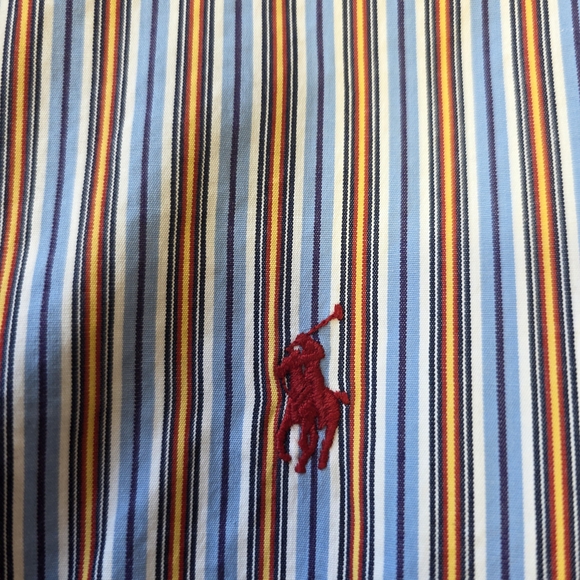 Ralph Lauren Classic Fit XL Striped Button Down Shirt Red Pony Preppy Business - Picture 3 of 4